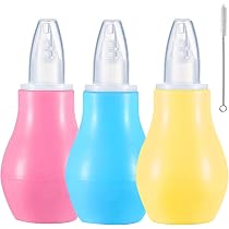 GWAWG Pack of 3 Nasal Aspirators Baby Newborn Bulb Syringe Baby ...