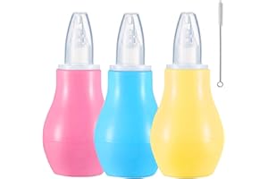 GWAWG 3 Stück Nasensauger Baby Baby Neugeborene Glühbirnenspritze Baby Nase Nasenreiniger Schleimentfernung für Kleinkind Neugeborenen, Blau Gelb Rosa