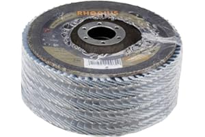 RHODIUS LSZ F3, 5x Ø 125 mm K40 Fächerschleifscheiben, Made in Germany, Metall Schleifscheibe für Winkelschleifer, Lamellenscheibe, Fächerscheibe