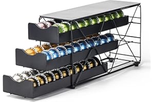 Bagoo, Porta Cialde per Nespresso Vertuoline, Cassetto Multi strato per Capsule Vertuo, 3 livelli