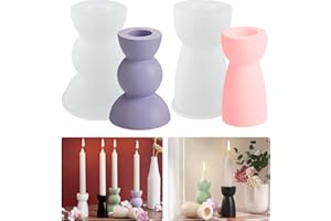 TUXUZAL 2 portavelas de silicona, forma de varilla, portavelas, molde de silicona para hormigón, candelabro, forma de varilla, molde de silicona, molde de yeso, molde de cemento, resina epoxi, forma de velas,