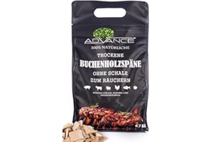 Advance Räucherchips Räuchern Grillen Barbecue Raucharoma Räucherholz Für Grill Smoker Gasgrill Und Elektrogrill Zum BBQ 700 g Räuchern Von Fleisch (Buche)