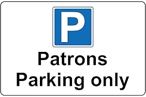 KPCM DISPLAY LTD Patrons parking only sign - 1mm Plastic sign (600mm x 400mm)