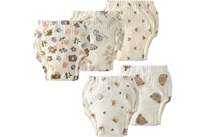 ACMEDE Culotte Apprentissage propreté Fille Garcon，Lot de 5 Coton rembourrées pour bébé propreté Enfant Doux Lavable, 6 Mois-3 Ans