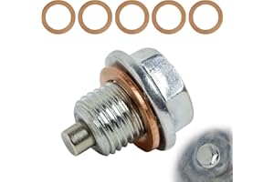 FANXAOLNES M14x1,5 Tappo di Scarico dell'olio Magnetico, Viti Magnetiche per Scarico dell'olio Magnetico in Acciaio Inox con Guarnizioni, Compatibile con Auto, Motociclette - Protezione Avanzata del Motore
