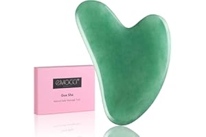 ‎EMOCCI PRO Gua Sha Stein Jade Guasha Set Massage Schaber Face Roller Gesichtsroller Massagesteine für Gesicht Augen Anti-Aging Nacken Massagewerkzeug Geschenkset (Grün)
