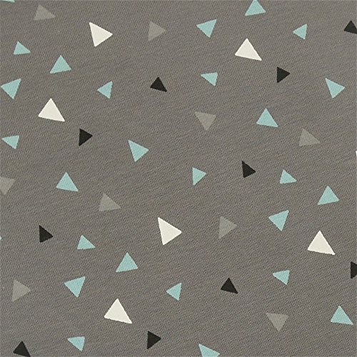 3×0,5m Jersey grau-türkis gemustert Breite 1,4m Muster-Mix 95% Baumwolle 5% Elastan (insgesamt 1,5m x 1,4m) - 5