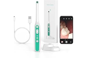 DIKHEE Endoscope oral sans fil, WiFi 8 lumières LED réglables, caméra buccale compatible avec Android et iPhone, caméra intra-orale pour les individus et les animaux domestiques