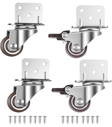 RAVN HAMAN Set Van 4 Meubelwielen 50 Mm Zware Wielen Met Rem Tot 35 Kg Per Wiel Zwenkwielen Voor Binnen En Buiten Vele Vloertypes Palletmeubelen 684405372