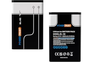 PowerTrust 2pcs BL-5C Battery 3.7V for Nokia Phone N70 1209 1100 3100 3120 3650 1101 1200 3109 3110 3650 E50 and House Radio V115