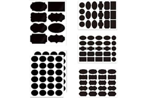 DZSEE® 120pcs Jar Labels, Black Jar Labels, Chalkboard Labels, Reusable Adhesive Labels - 120 Pieces - Without Pen