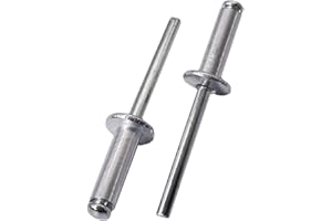 SKIR'CO 15 remaches ciegos de aluminio de 6 x 20 mm, mandril de acero, remaches pop, cabeza de cúpula, remaches DIN 7337