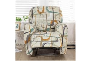 AQIGR Pokrowce na fotele Rozciągliwy drukowany pokrowiec na sofę 4-częściowy pokrowiec na krzesło Lazy Boy Ochraniacz na meble Skórzany pokrowiec na fotel z boczną kieszenią na fotel bujany (Color : #9)