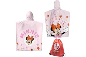 various Poncho Algodón Toalla de niño Infantil de baño y Playa con Capucha Diseño de Disney Minnie Licencia Oficial Disney