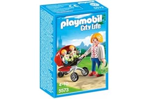 PLAYMOBIL 5573 Maman avec jumeaux et landau- City Life- L'école- maman jumeaux