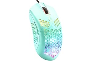 MAMBASNAKE Mouse da gioco leggero cablato 65G, mouse da gioco USB retroilluminato 26 RGB e driver programmabile a 7 pulsanti, 12000DPI, con guscio ultraleggero a nido d'ape modello O per PC Gamers, Xbox, PS4