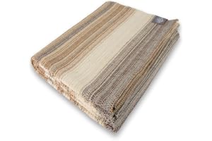 A PORTUGUESE LOVEAFFAIR CRAFT STORY Craft Story Decke Yara - Tagesdecke aus 100% Baumwolle - Sofaüberwurf, Decke & Baumwolldecke - Braun-karamell-Creme-gestreift 170 x 220 cm