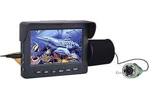 MOUNTAINONE Fotocamera Fish Finder, Ecoscandaglio da Pesca Subacquea per Visione Notturna a LED IR con Monitor LCD da 4,3" Telecamera Pesca Subacquea 15M per Pesca sul Ghiaccio, sul Lago e in Barca