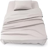 Blumtal Bedding Set &ndash; 3-Piece Set, Fitted Sheet for 90 cm Bed, Top Sheet 160 x 275 cm + 1 Pillowcase 50 x 80 cm, Light Grey M