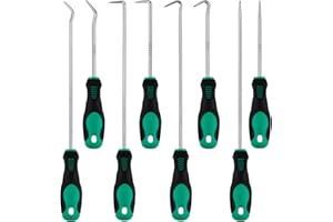 XIANGJUNLY Set di 8 ganci e grimaldelli, strumenti meccanici, set di plettri di precisione per guarnizioni olio per auto, kit professionale di strumenti di rimozione (manico da 24 cm e 18 cm)