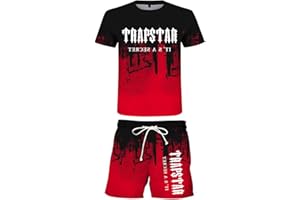 GÉNÉRIQUE Trapstar Survêtement de sport 2 pièces pour homme Printemps été 2024 Léger Unisexe Jogging Ensemble de loisirs Ensemble femme Top à Manches Courtes et Short D'été Survêtement 2 Pièces T-Shirt