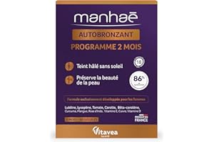 Vitavea - Manhaé - Autobronzant - Complément alimentaire autobronzant - Teint hâlé sans soleil - Préserve la beauté de la peau - 60 gélules - 2 mois - Fabriqué en France