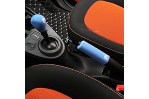 BRALEM Leather, Car Gear Lever Handbrake Cover, Handle Sleeve, Protection Case, Interior Decoration Accessories, For Smart 453 Fortwo Forfour