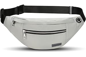 MAXTOP Bumbag Waist Fanny Pack Running Belt for Men Women Unisex Bum Bag with Headphone Jack and 4-Zipper Pockets Adjustable Belt for Outdoors Workout Hiking Gifts for Men Women