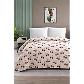 Mulberry &Ccedil;ift Kişilik Pike Yatak &Ouml;rt&uuml;s&uuml;%100 Pamuk 220x230 Kiraz