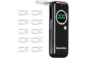 SOYAA Tragbarer Ketone Atemtester, digitales Ketone Atemmessgerät, Ketose-Atemtester zur Ermittlung des Ketonstatus, mit 10 austauschbaren Mundstücken