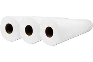 MUNTRADE Papel Camilla Fiselina Extrasuave Precortado a 40 cm | Rollos de Papel Camilla Fabricados en Poliéster y Celulosa (Blanco, 3 Rollos)