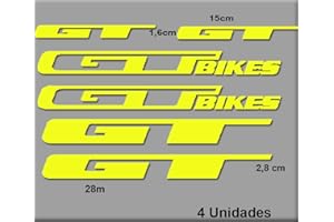 Ecoshirt Autocollants GT Bikes R70 Aufkleber Decals Autocollants Adesivi Jaune