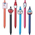 Amabro Cute Nurse Pens, 6PCS Funny Cartoon Nurses Pen 0.5mm Retractable Nurse Ballpoint Pens Gift for Nurses Doctors Medical Assistants Students Healthcare Workers Office Appreciation Gift