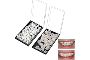REINREUDE Dental Temporary Tooth Cap Crown Repair Kit,Dental Crowns & Filling Cap Beads for Front/Back Teeth,DIY Denture Repair for Broken Teeth,Chipped Tooth & Crown Repair at Home(70 Pcs Front & 50 Pcs Back)