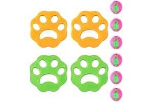 XNYKER 4 Stück Haustier Haarentferner+6 Stücke Tierhaarentferner Waschmaschine Ball Tierhaarentferner für Wäsche Wäsche Haarfänger Waschmaschine Flusenentferner Wiederverwendbarer Tierfellwäscher Fänger