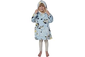 Coco Moon Bluey - Manta de forro polar de gran tamaño con capucha para niños y niñas, tamaño pequeño, adecuada para edades de 2 a 5 años, azul, Talla única