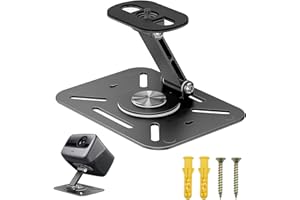 Zyluniy Soporte de Escritorio para Proyector, Soporte de Pared Giratorio 360° para Proyector Multifunción con Roscado de 1/4 de Pulgada - Negro
