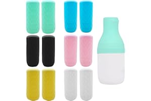 RANYAKE 12Stück Elastische Hülle für Auslaufsicherung,Auslaufsichere Hüllen für Reisebehälter,Reise Silikon Flaschenhüllen,Leicht zu Reinigen Wiederverwendbar,für Toilettenartikel,Kosmetika,Hautpflegeprodukte