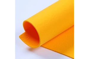 MONDO TESSUTI Hojas de fieltro compactas de 2 mm de grosor auténticas fieltro, tamaño 50 x 40 cm - 40 colores disponibles - Alta calidad - Ideal para hobismos (amarillo)