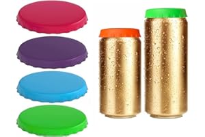 LUOYANYE 4 PCS Beverage Can Sealer Cap Silicone Soda Saver Can Lids Soda Drink Cover Tops Sealer Cap Spill Saver for The Beach Camping Fishing Random Color