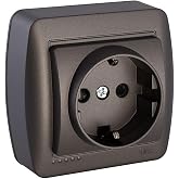 solera Mural Socket Base 2p+t Graphite 16A 250V