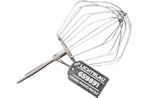 LICHTBLAU Batidor 00659891 para robot de cocina Bosch I Altura regulable I Adecuado para MUM4 y MUM5 I Batidor I Accesorio robot de cocina Bosch 659891