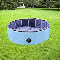 YAOBLUESEA Hundepool Doggy Pool Faltbarer Hunde Planschbecken Badewanne Pool in PVC Φ 120 x 30 cm Blau