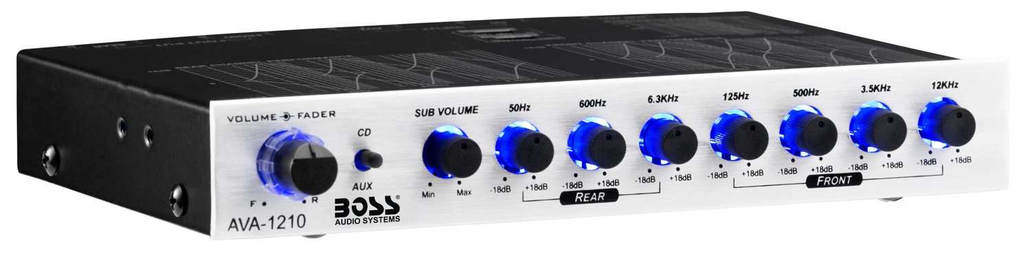 Boss AVA1210 7 Band Pre-amp Equalizer with Subwoofer Output with Master Volume Control