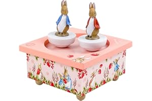 Trousselier - Pierre Coniglio Peter Rabbit Fragole - Carillon per bambini in legno - 2 figurine rimovibili - Regalo per nascita e battesimo - Musica Il Flauto Incantato Mozart