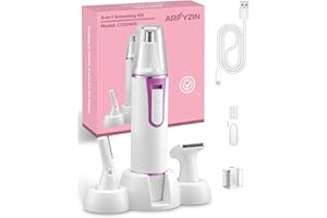 AREYZIN Painless Nose Hair Trimmer for Women 2025 Upgrade Nose Trimmer Ladies Noses Hair Trimmer Dual Edge Blades with IPX7 Waterproof,Powerful Motor,Easy Cleansing,White