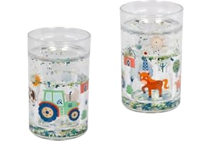 Die Spiegelburg Glitzerndes Trinkglas mit Traktormotiv, 11 cm hoch, Ø 6,5 cm, Kunststoff - 1 Becher