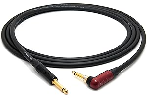 enoaudio Mogami 3368 Profesjonalny kabel do gitary basowej | Neutrik Gold Silent Switch TS kątowy - TS | HiFi - 5,0 m