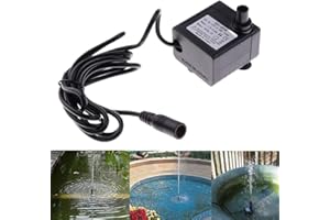 SENRN Bomba de Agua 500L/H para Fuentes, Acuarios y Estanques - Solar, Mini, Sumergible, Impermeable, Silenciosa - Herramienta de Riego para Jardín y Casa - DC 6-12V 5W