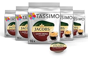 ‎TASSIMO Tassimo Kapseln Jacobs Caffè Crema Classico, 5 x 16 Pads, 80 Kaffeekapseln